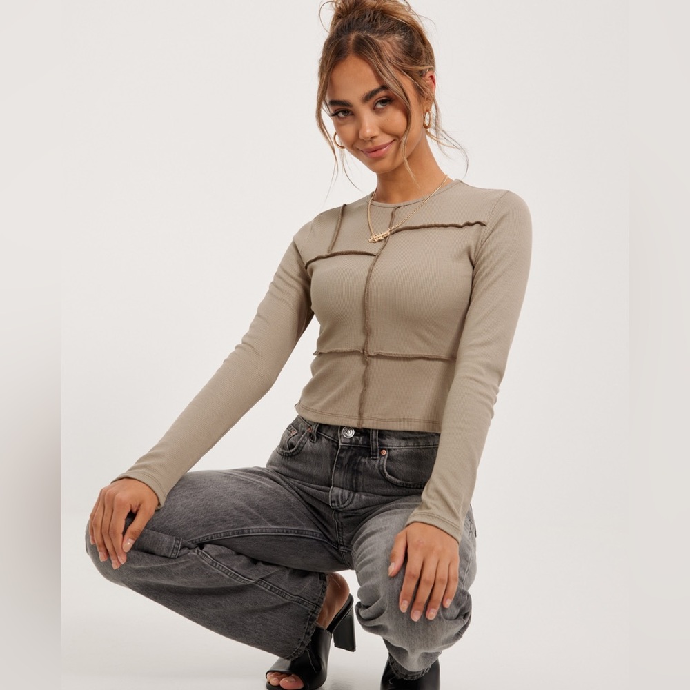 Missguided NWT Patchwork Exposed Seam Long Sleeve